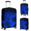 Alohawaii Accessory - Hawaii Hibiscus Luggage Cover - Turtle Map - Blue