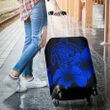 Hawaii Hibiscus Luggage Cover - Turtle Map - Blue - AH J9 - Alohawaii