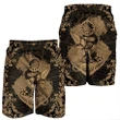 Alohawaii Short - Hawaii Anchor Hibiscus Flower Vintage Men's Shorts - AH - Gold - J5C