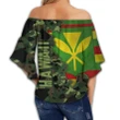 Kanaka Flag Camo Pattern Off Shoulder Waist Wrap Top