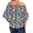 Alohawaii Clothing - Hawaii Seamless Tropical Flower Hawaiian Summer Women's Off Shoulder Wrap Waist Top - AH - J4