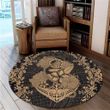 Hawaii Anchor Hibiscus Flower Vintage Round Carpet - AH - Gold - J5R | Alohawaii Store | Home Set Home Decor | Accessories for your home | Hawaiian Round Carpet | Polynesian design for you