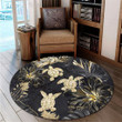 Hawaiian - Golden Tropical Turtle Round Carpet AH - J0R | Alohawaii Store | Home Set Home Decor | Accessories for your home | Hawaiian Round Carpet | Polynesian design for you