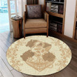 Hawaii Anchor Hibiscus Flower Vintage Round Carpet - AH - Beige - J5R | Alohawaii Store | Home Set Home Decor | Accessories for your home | Hawaiian Round Carpet | Polynesian design for you