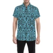 Polynesian Short Sleeve Shirt Grown Blue White - AH - J1 - Alohawaii