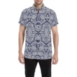 Polynesian Short Sleeve Shirt Blue And White - AH - J1 - Alohawaii