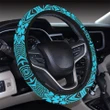 Polynesian Kakau Turtle Blue Hawaii Steering Wheel Cover with Elastic Edge - AH - J6 - Alohawaii