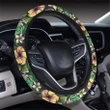 Hawaii Hibiscus And Plumeria Green Hawaii Universal Steering Wheel Cover with Elastic Edge - AH - J6 - Alohawaii