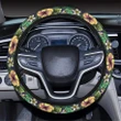 Hawaii Hibiscus And Plumeria Green Hawaii Universal Steering Wheel Cover with Elastic Edge - AH - J6 - Alohawaii