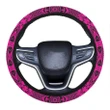 Alohawaii Accessory - Polynesian Kakau Turtle Pink Hawaii Steering Wheel Cover with Elastic Edge