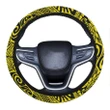 Alohawaii Accessory - Polynesian Hawaiian Style Tribal Tattoo Yellow Hawaii Steering Wheel Cover with Elastic Edge