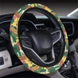 Hawaii Tropical Leaves Flowers And Birds Floral jungle Hawaii Universal Steering Wheel Cover with Elastic Edge - AH - J6 - Alohawaii