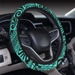 Polynesian Hawaiian Style Tribal Tattoo Turquoise Hawaii Steering Wheel Cover with Elastic Edge - AH - J6 - Alohawaii