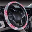 Hawaii Tropical flower, blossom cluster seamless pattern Tropical Flowers Palm Leaves Plant And Leaf Hawaii Universal Steering Wheel Cover with Elastic Edge - AH - J6 - Alohawaii
