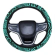 Alohawaii Accessory - Polynesian Hawaiian Style Tribal Tattoo Turquoise Hawaii Steering Wheel Cover with Elastic Edge