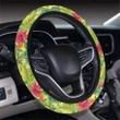 Hawaii Tropical Leaves And Flowers Hawaii Universal Steering Wheel Cover with Elastic Edge - AH - J6 - Alohawaii