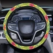Hawaii Tropical Leaves And Flowers Hawaii Universal Steering Wheel Cover with Elastic Edge - AH - J6 - Alohawaii