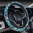 Hawaii Tropical Monstera Leaf Blue Hawaii Universal Steering Wheel Cover with Elastic Edge - AH - J6 - Alohawaii