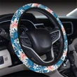 Hawaii Tropical Hibiscus Blue Hawaii Universal Steering Wheel Cover with Elastic Edge - AH - J6 - Alohawaii