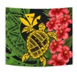 Alohawaii Tapestry - Hawaii Turtle Hibiscus Polynesian Tapestry - Aphos Style