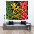 Hawaii Turtle Hibiscus Polynesian Tapestry - Aphos Style - AH - J4 - Alohawaii