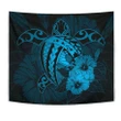 Alohawaii Tapestry - Hawaii Hibiscus Tapestry - Harold Turtle - Traffic Blue