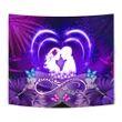 Alohawaii Tapestry - (Personalized) Hawaiian Couple Hibiscus Valentine Tapestry - Bliss Style