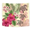 Hawaii Turtle Hibiscus Plumeria Beige Style - Tapestry AH J2 - Alohawaii