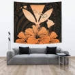 Hawaiian Kanaka Tapestry Hibiscus Polynesian Love Orange J1 - Alohawaii