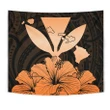 Alohawaii Tapestry - Hawaiian Kanaka Tapestry Hibiscus Polynesian Love Orange