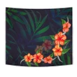 Alohawaii Tapestry - Hibiscus Palm Background Tapestry
