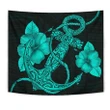 Alohawaii Tapestry - Anchor Turquoise Poly Tribal Tapestry