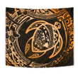 Alohawaii Tapestry - Hawaiian Turtle Polynesian Gold Tapestry