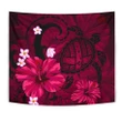 Alohawaii Tapestry - Hawaii Turtle Poly Tribal Pink Tapestry
