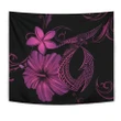 Alohawaii Tapestry - Hawaii Fish Hook Hibiscus Plumeria Poly Tapestry - Pink