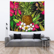 Hawaii Tropical Flowers Pineapple Tapestry - AH - J5 - Alohawaii