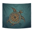 Alohawaii Tapestry - Turtle Flower Pattern Culture Tapestry