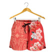 Hawaii Hibiscus Flower Polynesian Women's Shorts - Curtis Style - Orange - AH - J2 - Alohawaii