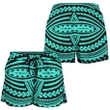 Alohawaii Short - Polynesian Seamless Turquoise Women's Short