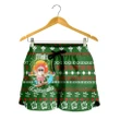 Hawaiian Santa Claus Mele Kalikimaka Women's Shorts - Aviv Style - Green - AH - J2