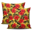 Hawaii Pillow Cover Tropical Flowers And Palm Leaves AH J1 - Alohawaii