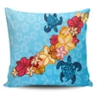 Alohawaii Home Set - Hawaiian Ocean Turtle Plumeria And Hibiscus Polynesian Pillow Covers