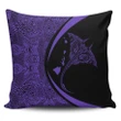 Alohawaii Home Set - Hawaiian Map Manta Ray Polynesian Pillow Covers - Purple - Circle Style