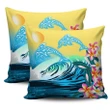 Hawaii Dolphin Plumeria Surfing Polynesian Pillow Covers - Muriel Style - AH - J2