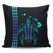 Alohawaii Home Set - Hawaiian Map Kakau Turtle Polynesian Pillow Covers - Blue