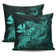 Hula Girl Hibiscus Kanaka Poly Pillow Covers - Turquoise - AH J4 - Alohawaii