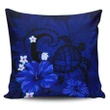 Alohawaii Home Set - Hawaii Turtle Poly Tribal Blue Pillow Covers