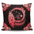 Alohawaii Home Set - Hawaii Turtle Hibiscus Map Polynesian Pillow Covers Red