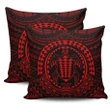 Hawaiian Kakau Honu Arc Red Polynesian Pillow Covers - AH - J1 - Alohawaii