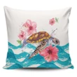 Alohawaii Home Set - Hawaiian Turtle Hibiscus Waves Polynesian Pillow Covers